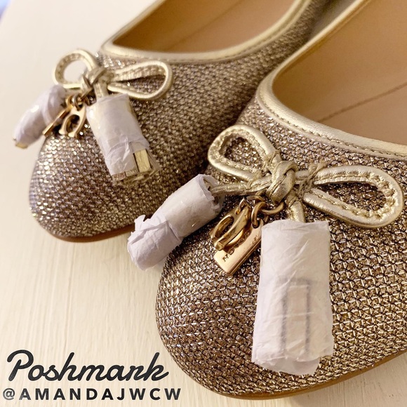 Coach Gold Ballet Slippers- NWT - Picture 3 of 8